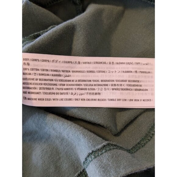 Abercrombie Fitch Soft AF Mens Top Med Olive Green Embossed Logo Long Sleeve - Picture 7 of 7